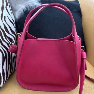 NWOT Madewell Womens $168 Sydney Leather Rosy Hibiscus Crossbody Bag AI573 D2